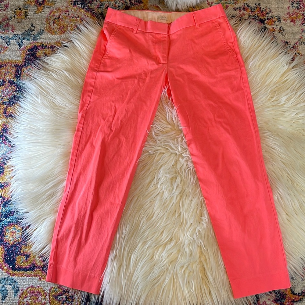 J.Crew Bright Pink Stretch Chino Crop Size 4 EUC